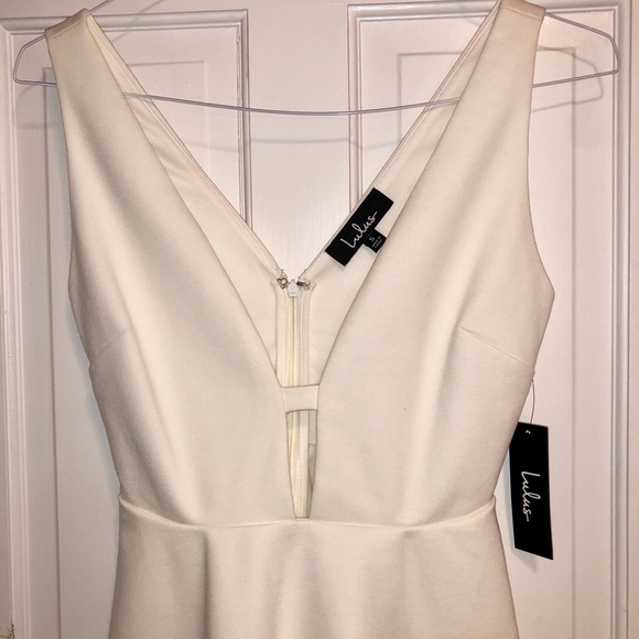 Lulu’s White V-neck Skater Dress - Picture 6 of 10